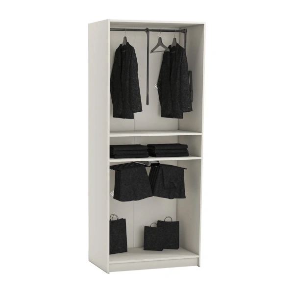2 doors wardrobe with pull-out mechanism YORK - cream