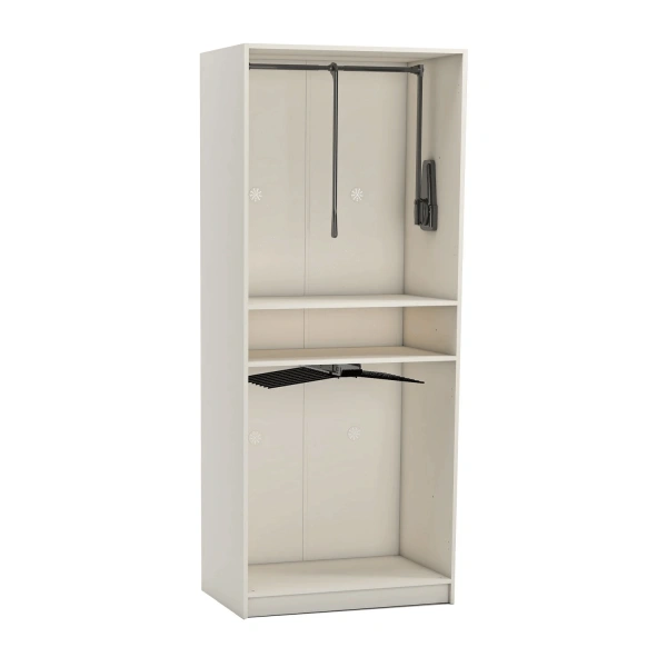 2 doors wardrobe with pull-out mechanism YORK - cream