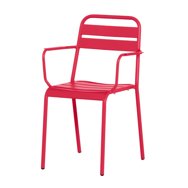 Metal garden chair ZAMFARA- red