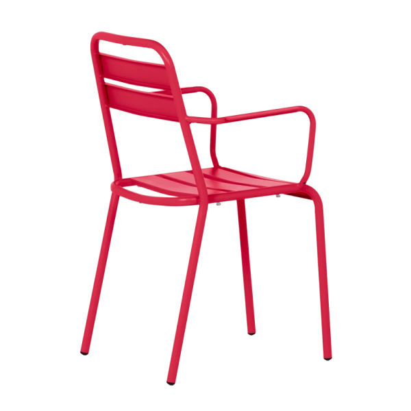 Metal garden chair ZAMFARA- red