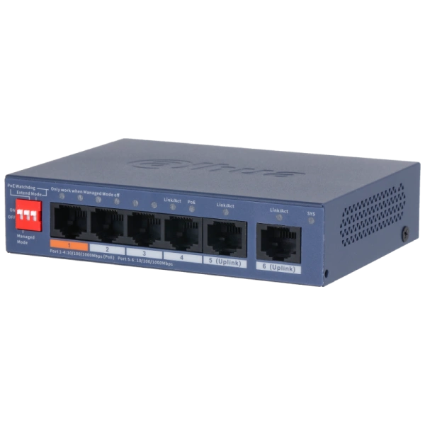 Dahua CS4006-4GT-60 6-Port Cloud Managed Desktop Gigabit Switch with 4-Port PoE