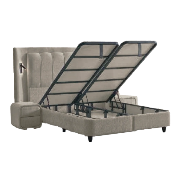 Boxspring bed with matress JULIE 160 x 200 - beige 04