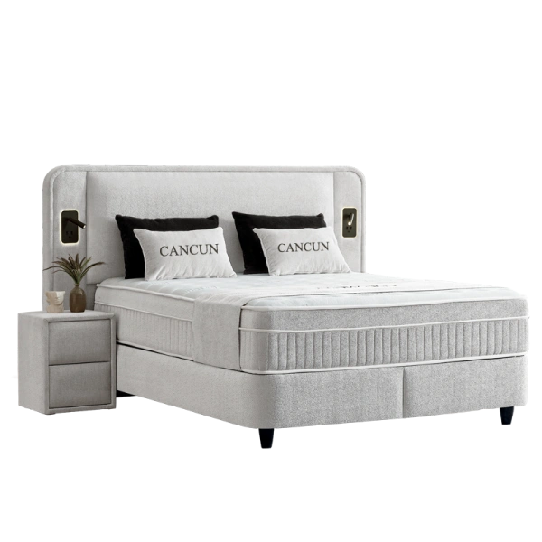 Boxspring bed CANCUN 180 x 200 - white 01