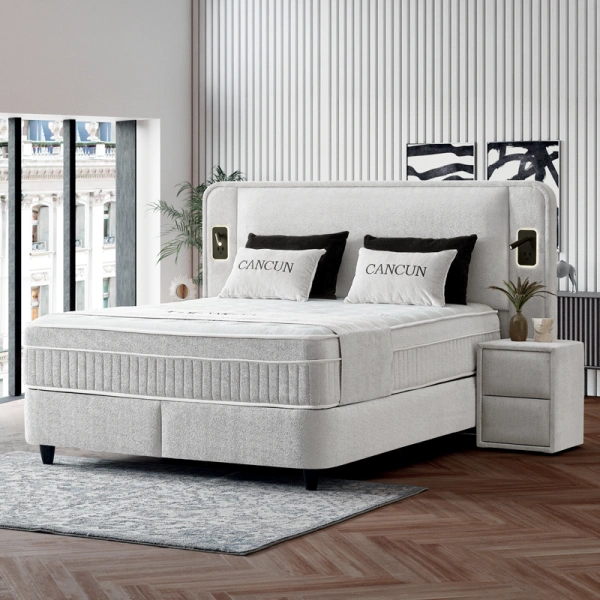 Boxspring bed CANCUN 180 x 200 - white 01