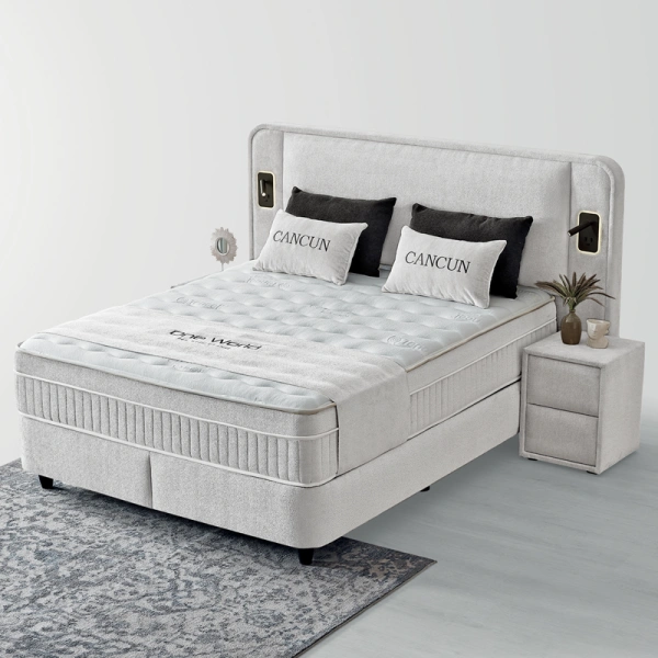 Boxspring bed CANCUN 180 x 200 - white 01
