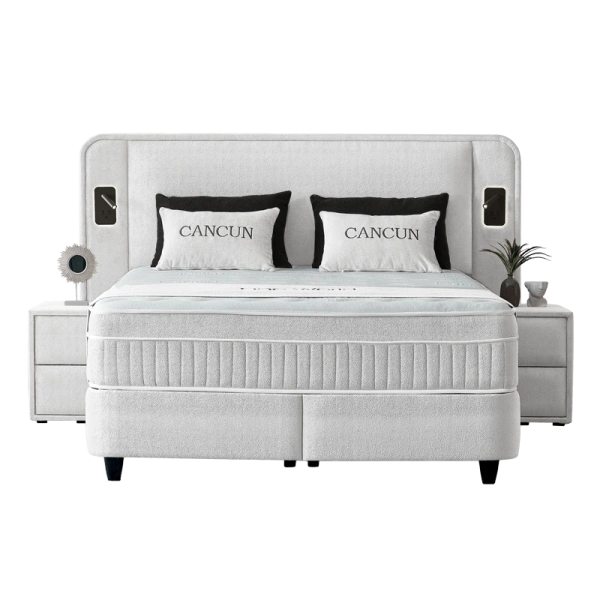 Boxspring bed CANCUN 180 x 200 - white 01