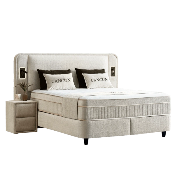 Boxspring bed CANCUN 160 x 200 - cream 01