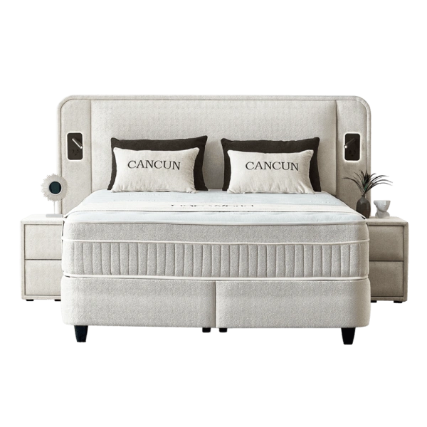 Boxspring bed CANCUN 160 x 200 - cream 01