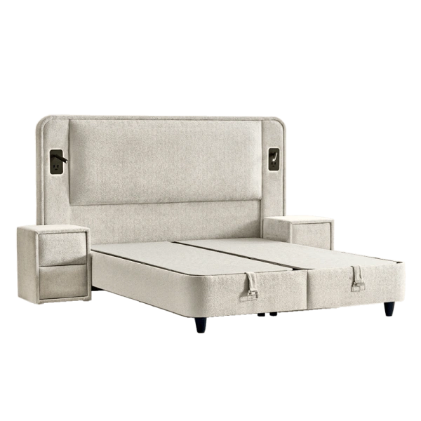 Boxspring bed CANCUN 160 x 200 - cream 01