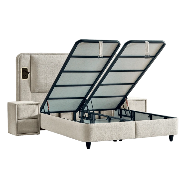 Boxspring bed CANCUN 160 x 200 - cream 01