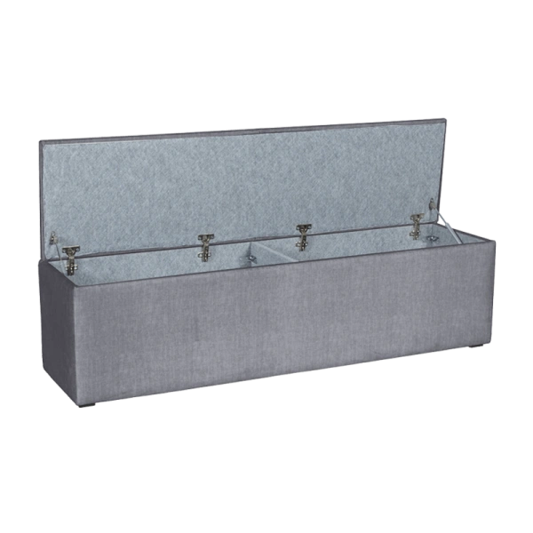 Upholstered bench with chest for bedroom PUZZLE - grey 16
