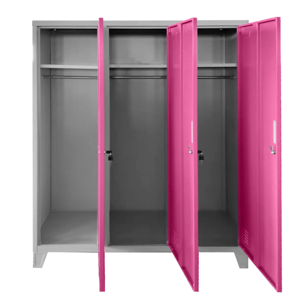 METAL CABINET CR-1604-3 JZ - KEY - GREY/PINK