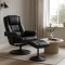 Armchair with stool JACKY - dark grey