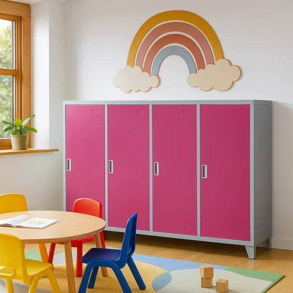 Metal cabinet Carmen CR-1605-4 JZ - Grey / pink