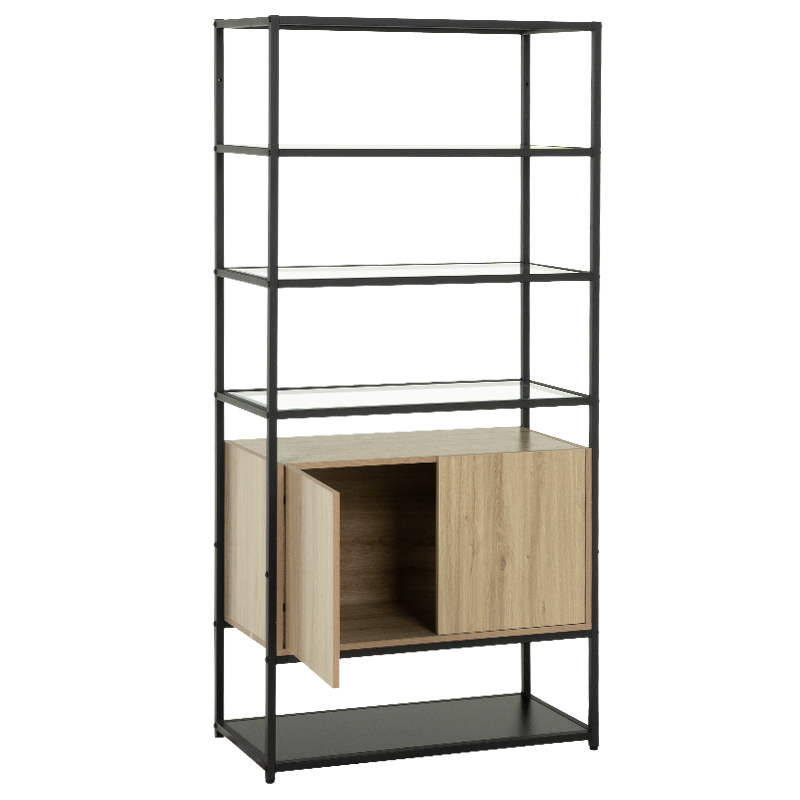 Етажерка HALMSTAD - бук-черен