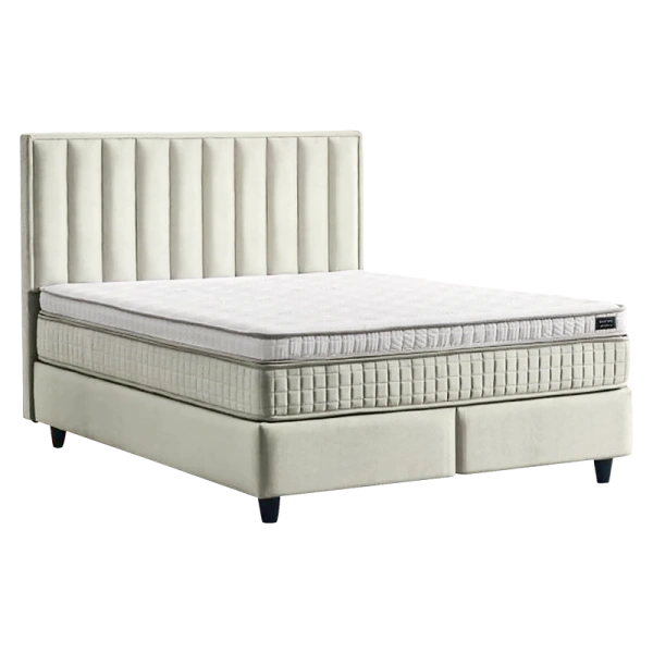 Boxspring bed PERRY LUX 160 x 200 - cream 01