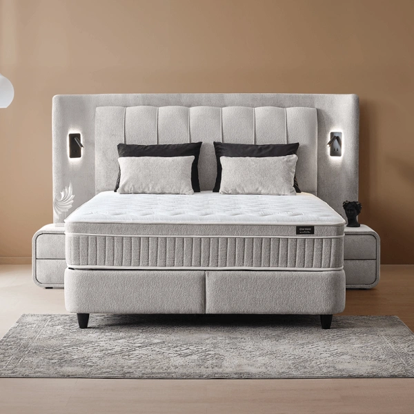 Boxspring bed JULIE 140 x 200 - pearl SY