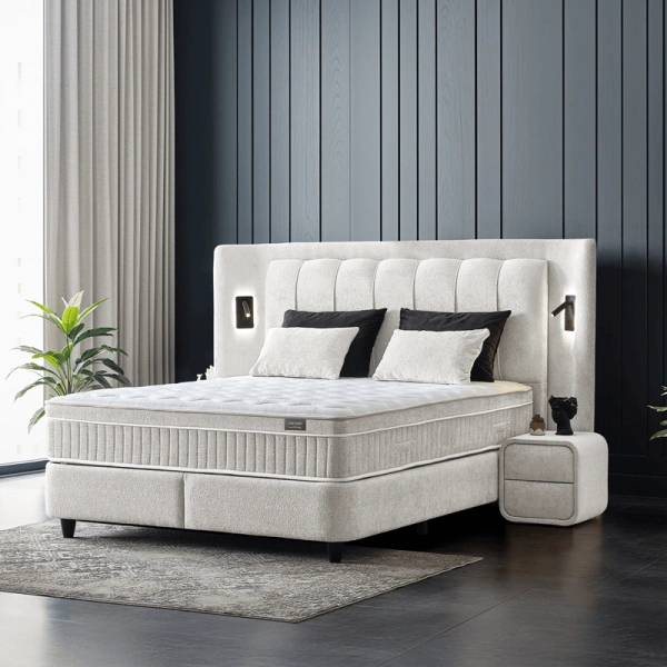 Boxspring bed JULIE 140 x 200 - pearl SY