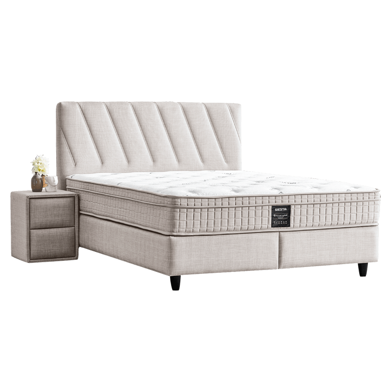 Boxspring bed SIESTA 160 x 200 - pearl SY | Bittel