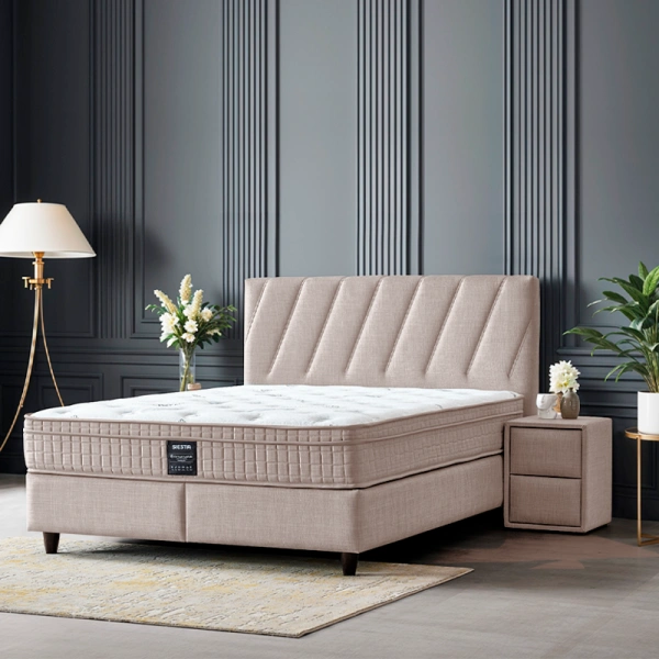 Boxspring bed SIESTA 160 x 200 - cream 03