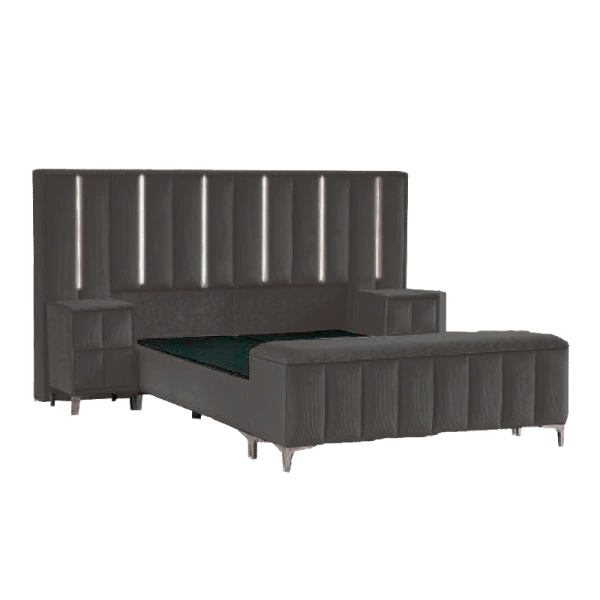 Boxspring bed MOONLIGHT 180 x 200 - grey 190