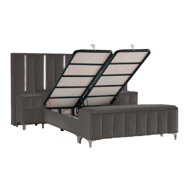 Boxspring bed MOONLIGHT 180 x 200 - grey 190