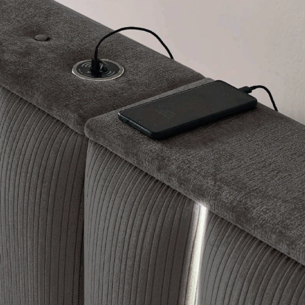 Boxspring bed MOONLIGHT 180 x 200 - grey 190
