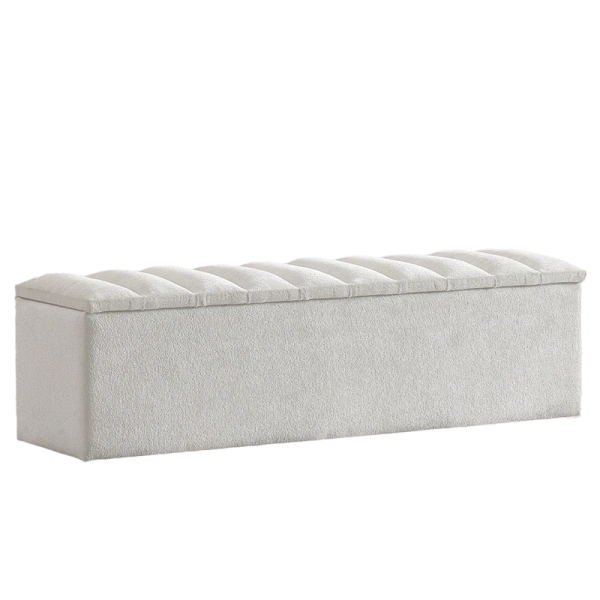 Upholstered bench with chest for bedroom FLORIDA 180 x 200 - cream 01