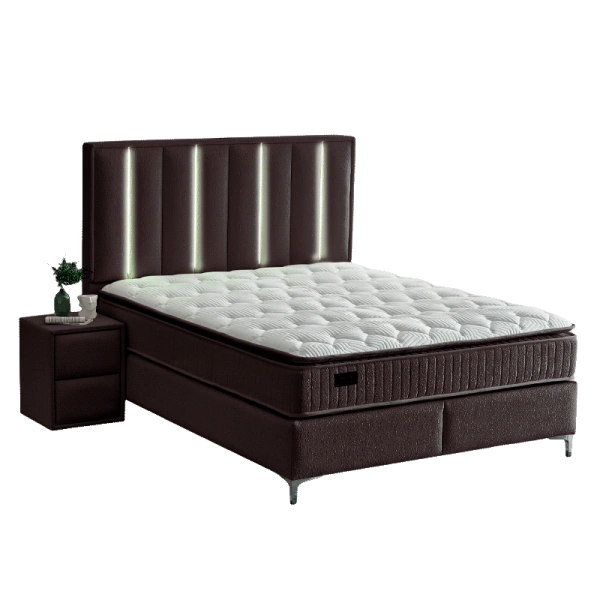 Тапицирана спалня с матрак MINI MOONLIGHT 140 х 200 - тъмнокафяв 680