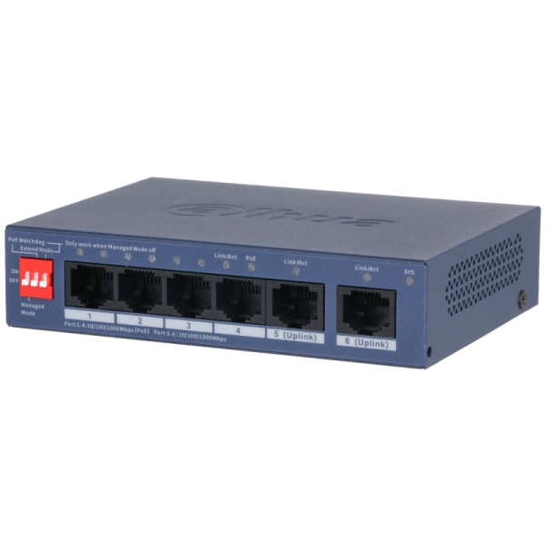 Dahua CS4006-4GT-36 6-Port Cloud Managed Desktop Gigabit Switch with 4-Port PoE