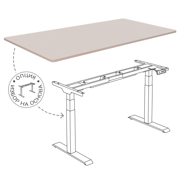 Table top for desk 160 x 80 x 2,5 cm - light grey