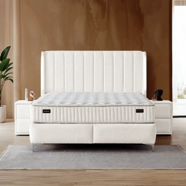 Boxspring bed LOUVRE 160 x 200 - ivory AN
