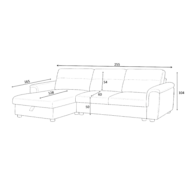 Corner sofa BENI left - graphite