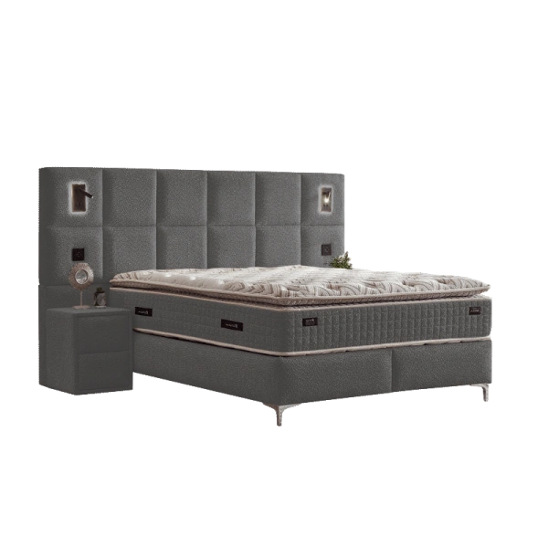 Boxspring bed with matress IBIZA 160 x 200 - anthracite AN