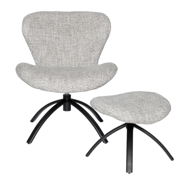 Sofa with stool HAMS - grey