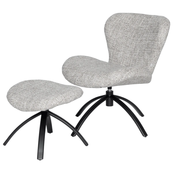 Sofa with stool HAMS - grey