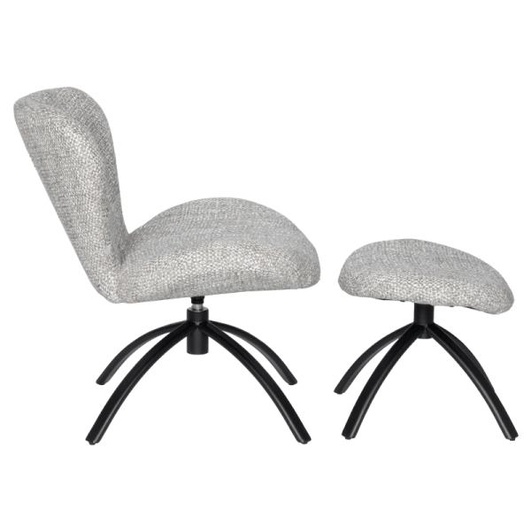 Sofa with stool HAMS - grey