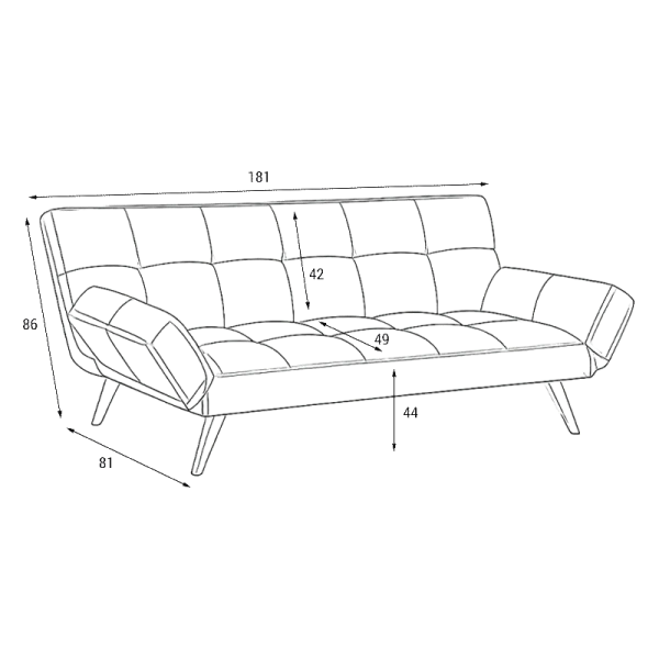 Click-clack sofa JEAN - grey melange