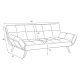 Click-clack sofa JEAN - grey melange