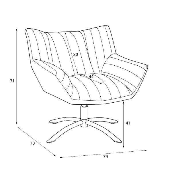 Armchair HOVE - green stripe