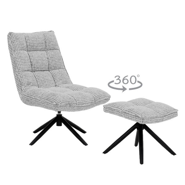 Sofa with stool BELPER - cream