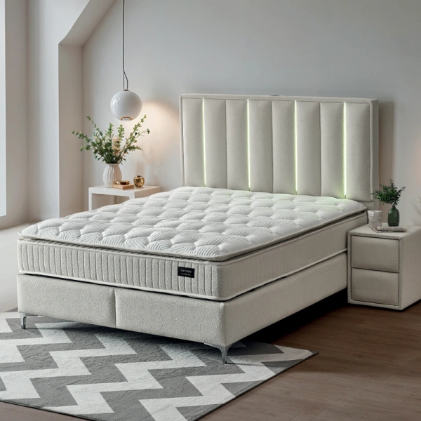 Тапицирана спалня с матрак MINI MOONLIGHT 180 х 200 - крем 01
