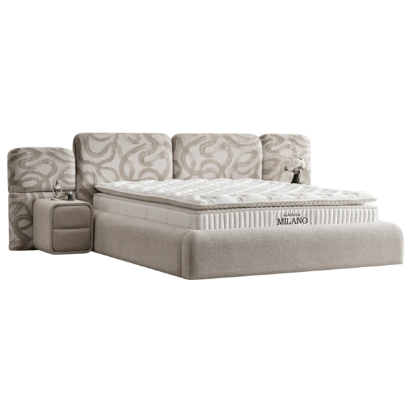Bed with mattress MILANO 180 x 200 - grey A
