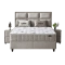 Тапицирана спалня с матрак CARIA 160 x 200 - перла SY