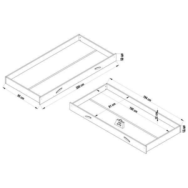 DRAWER FOR BED MY HOUSE 90*200 - 1898