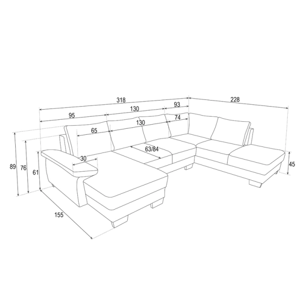 Corner U-sofa CHIVAS