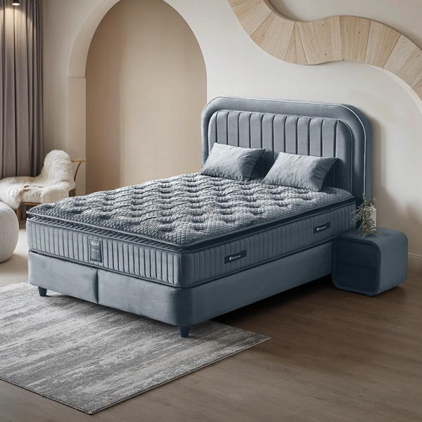 Bed with mattress 140 x 200 - grey 32
