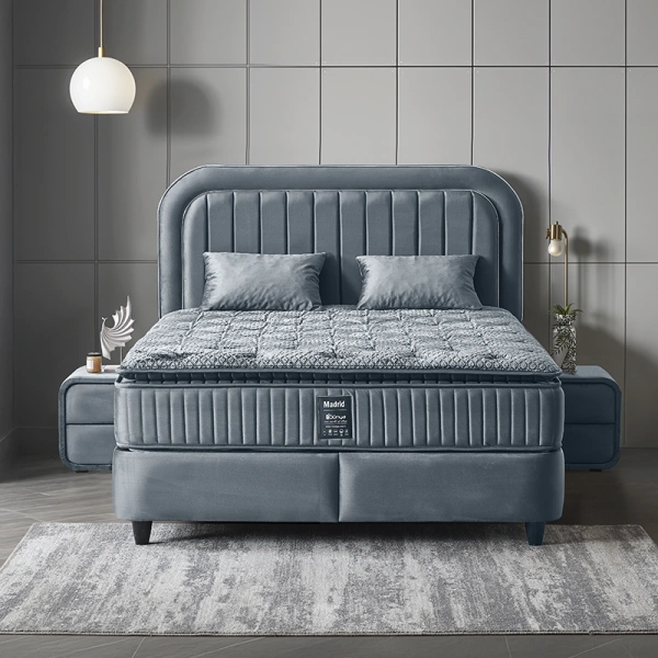 Bed with mattress 140 x 200 - grey 32