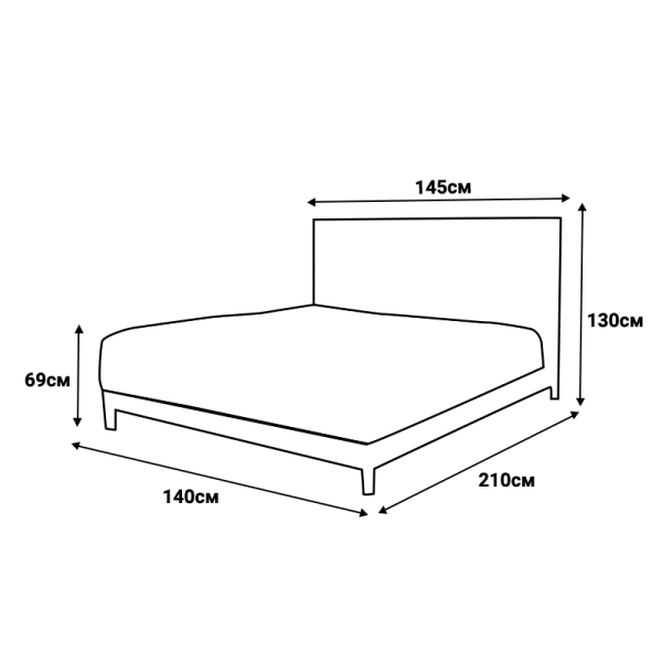 Bed with mattress 140 x 200 - grey 32