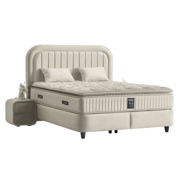 Bed with mattress MADRID 160 x 200 - grey 02